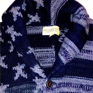 Ralph Lauren Blue and Gray Cardigan Sweater